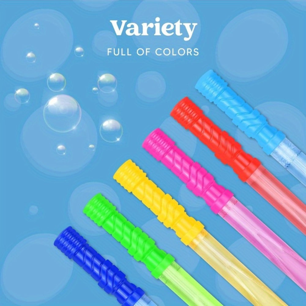 Big Bubble Wands Bulk with Refill Solution, 14.6 Inch Giant Bubble Maker 12 or 36 Pack for Kids