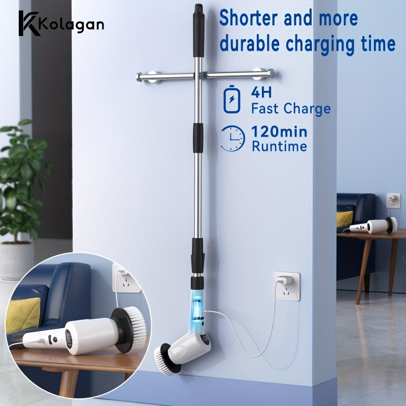 Electric Spin Scrubber 7-in-1 Cordless Rotary Cleaning Brush 7 Interchangeable Heads 3 Speed for Home Cooking, Dining and Outdoor Meals