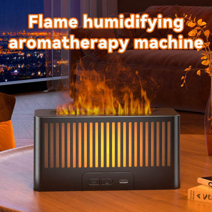 Humidifier Flame-Effect USB Diffuser with Seven LED Colors, Black or White, Single and Two-Pack Options