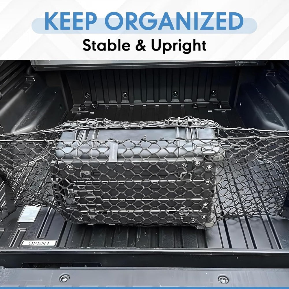 Truck Bed Cargo Net Elastic Mesh Organizer with Hooks Heavy Duty Bungee Net for Pickup Truck Bed Cargo Management Grocery Storage Secure