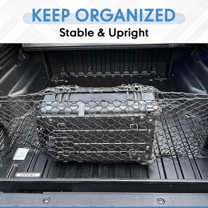 Truck Bed Cargo Net Elastic Mesh Organizer with Hooks Heavy Duty Bungee Net for Pickup Truck Bed Cargo Management Grocery Storage Secure