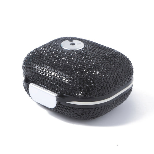 Seven-Compartment Travel Pill Organizer in Nine Square or Oblong Rhinestone Color Checkouts