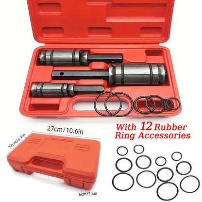 Pipe Expander Spreader Tool Set 3-Piece with 12 O-Rings – 1-1/8" to 3-1/2" Exhaust Muffler Silencer Repair Drop Forged Heat-Treated Steel
