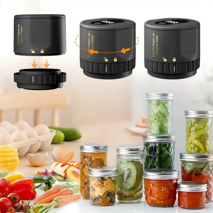 Electric Mason Jar Sealer One-Touch Vacuum Seal - 2025 New Model Jar Sealer Kit with Wide Mouth & Regular Mouth Lids