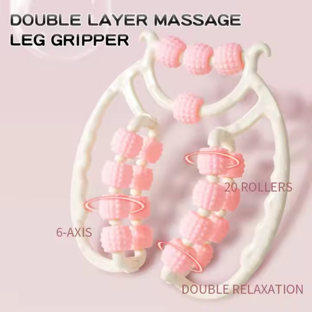 Leg Roller Massager 20-Wheel Manual Body Roller with Textured Bumps for Circulation – Portable Leg, Thigh