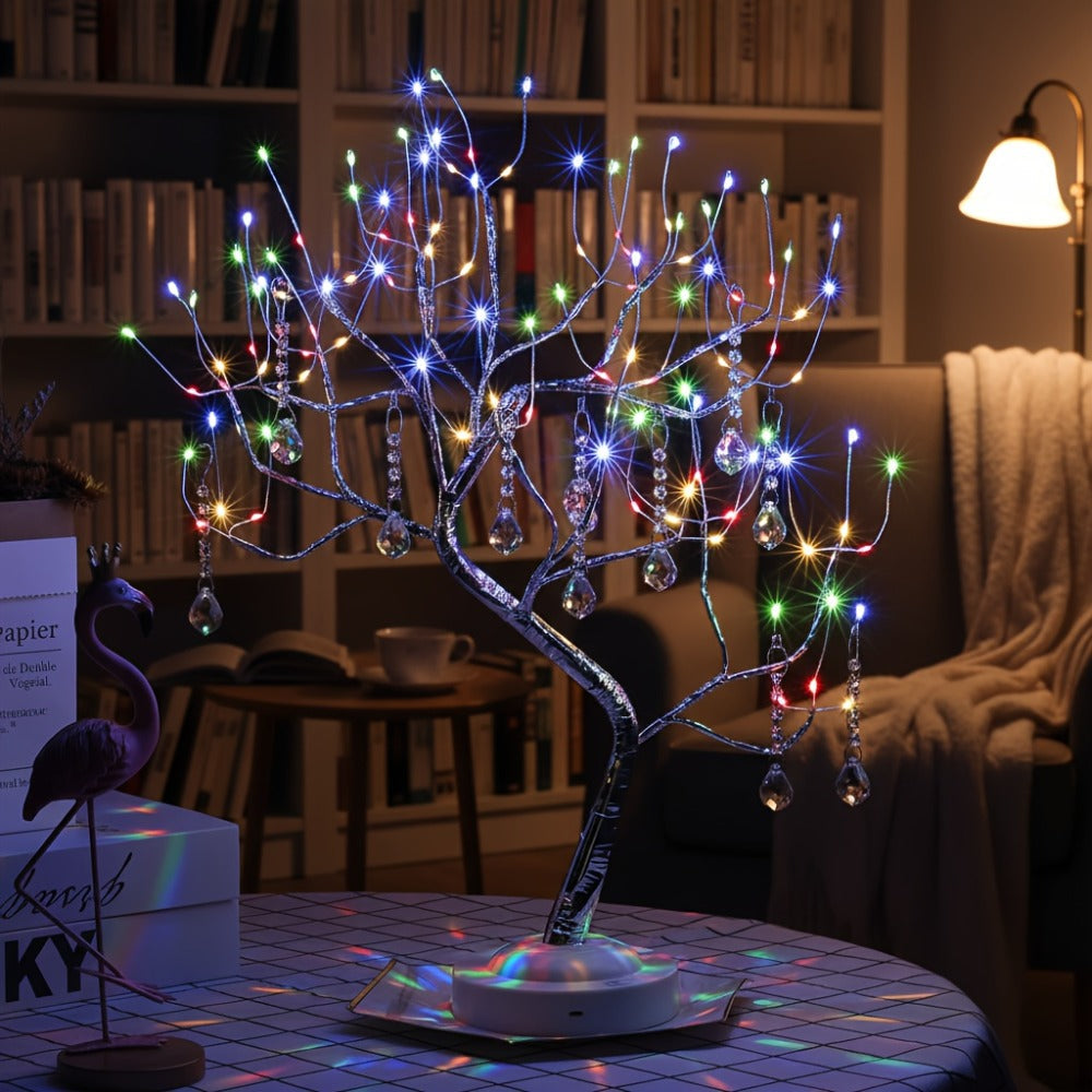 LED Bonsai Tree Light Tabletop Fairy Tree Lamp 108 LEDs 8 Lighting Modes Timer 20 Inch White for Entryways, Bedrooms and Living Spaces