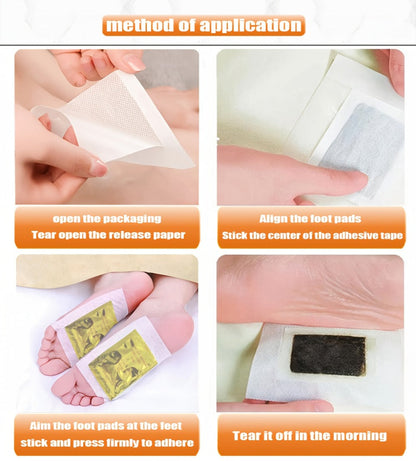 Foot Detox Pads 30 Pack Bamboo Vinegar Ginger Powder Natural Plant Ingredient Deep Cleansing Moisturizing Patches