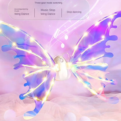 LED Butterfly Wings Glow in the Dark, Motion Sensor & Music Activated Color Changing Lights, Magical Costume Wings for Girls & Women