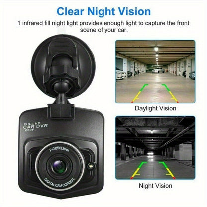 1080P Dash Cam for Cars – 2.2" LCD Display, Continuous Loop Recording, 24/7 Parking Surveillance, Motion Detection, No Battery Required