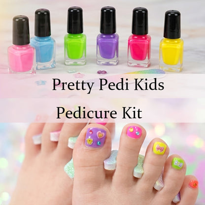 Pedicure Play Set for Girls 8+, 320+ Pieces Pretend Spa Kit with Colorful Nail Polishes & Stickers