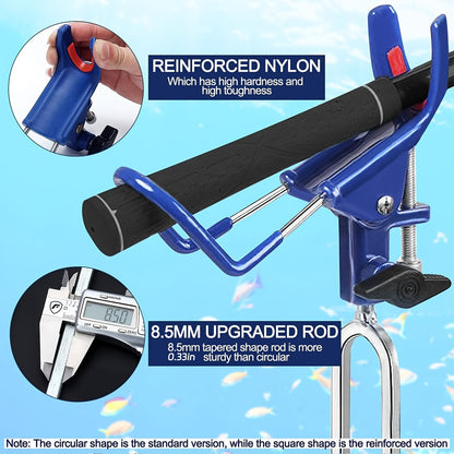 Fishing Rod Holder Ground Stake 360° Adjustable 2pcs Set, Heavy Duty Shore & Beach Rod Bracket Stand for Surf Fishing