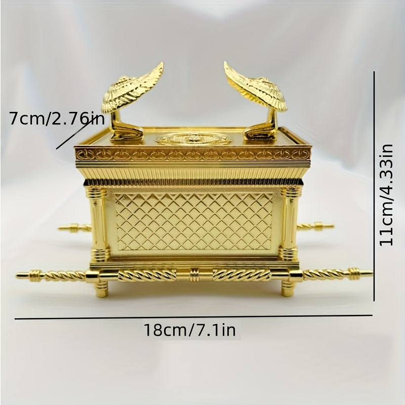 Ark of the Covenant Figurine – Golden Artisan Tabletop Statue, Spiritual Religious Decor for Home & Office, Hanukkah