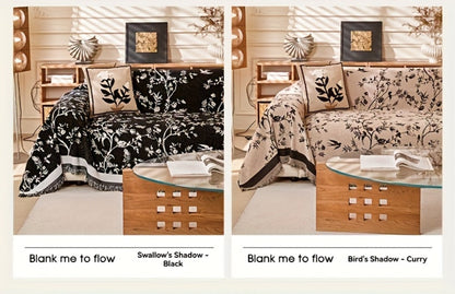 Sofa Cover Throw, Thick Chenille Floral Couch Slipcover in Three Colors for One-to-Four-Seat Sofas