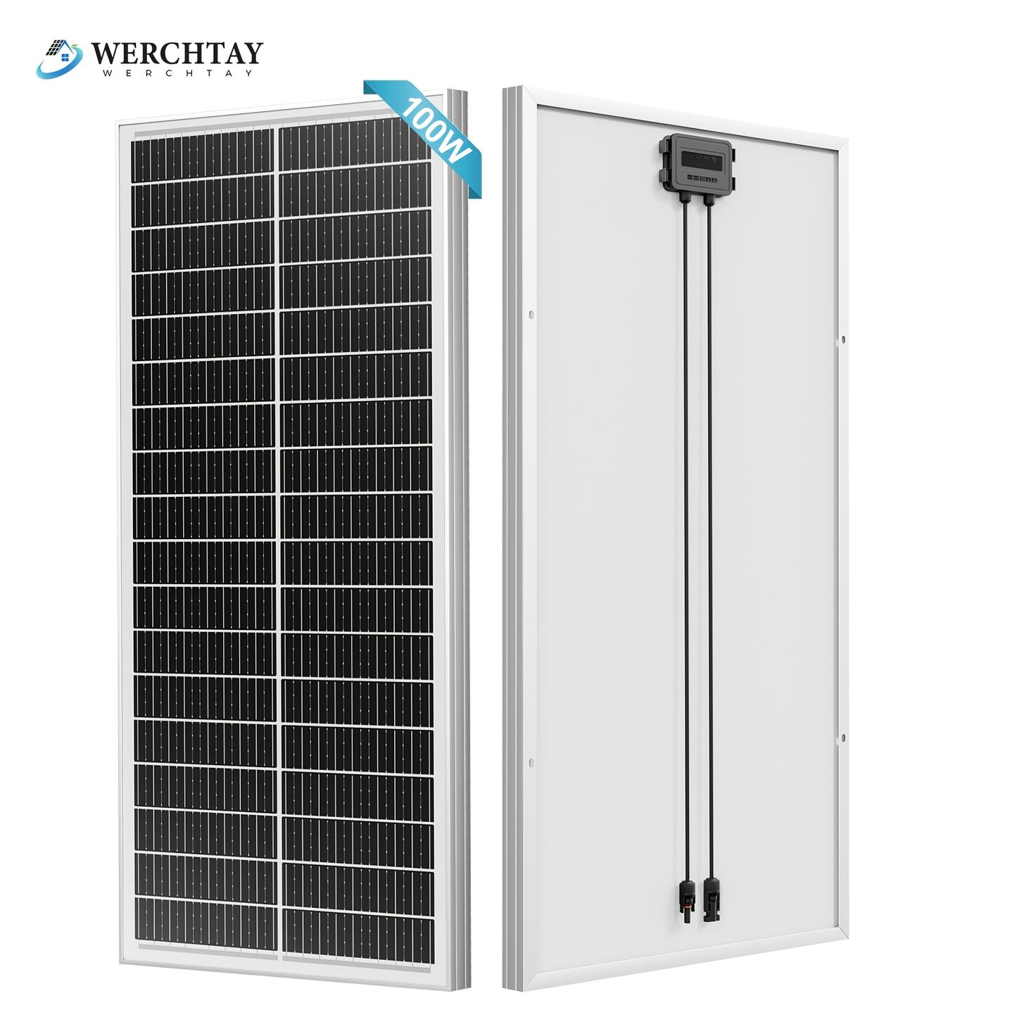 Solar Panel 100W 12V 18BB Monocrystalline 24% High Efficiency PV Module Power Charger for RV Battery Marine Rooftop Farm Home Camping