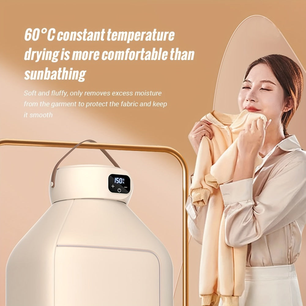 Mini Dryer Machine 600W Portable Clothes Dryer Dual Mode Quiet Operation Timer 1H 2H 8H Energy Efficient for Apartments Dorms RVs Travel