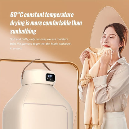 Mini Dryer Machine 600W Portable Clothes Dryer Dual Mode Quiet Operation Timer 1H 2H 8H Energy Efficient for Apartments Dorms RVs Travel