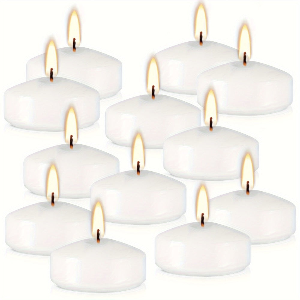 Floating Candles 2 Inch, 50 Pack White Paraffin Wax Candles for Wedding, Birthday, Valentine's Day