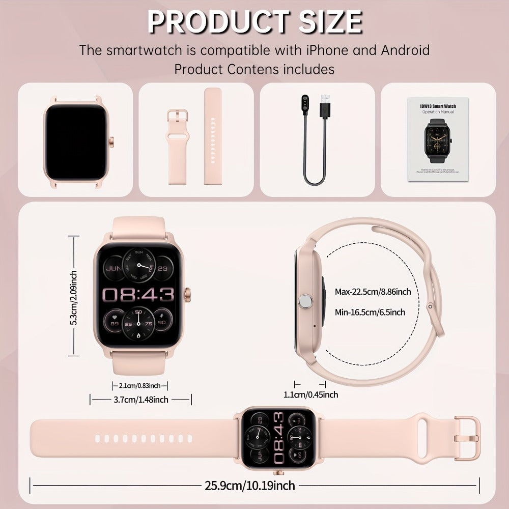 Smartwatch with Built-in Alexa FAWEIO 1.8" HD Touch Screen, Bluetooth Calling, 100+ Sport Modes, Fitness Tracker Heart Rate Sleep