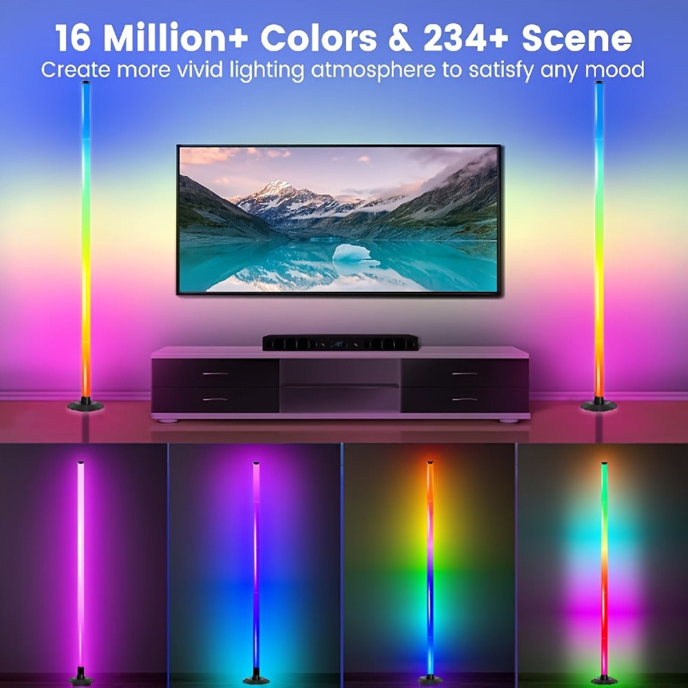 RGB Floor Lamp with Remote Control USB Powered, Color Changing LED Corner Lamp with Adjustable Brightness