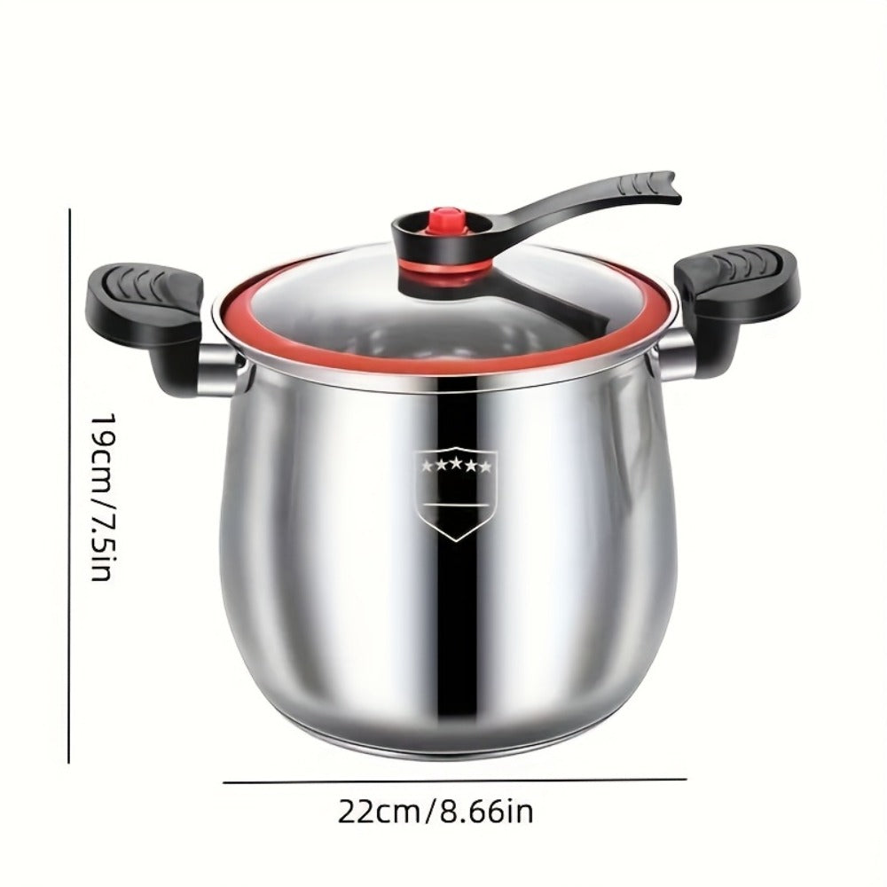 Stainless Steel Quick Cooking Pot with Lid Large, Food-Grade Non-Stick Scratch-Resistant Saucepan
