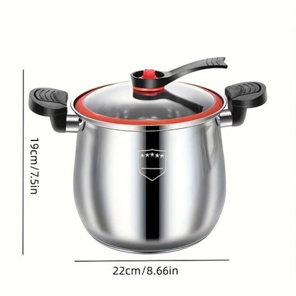 Stainless Steel Quick Cooking Pot with Lid Large, Food-Grade Non-Stick Scratch-Resistant Saucepan