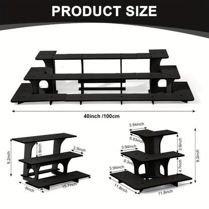 3-Tier Wooden Corner Display Stand Set of 3 Portable Shelf Rack for Retail Tabletop & Countertop - Craft Show