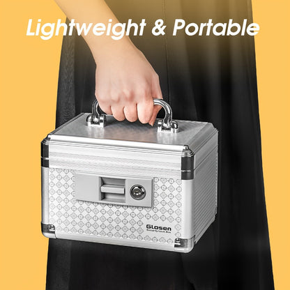 Locking Medicine Storage Box Aluminum Alloy with Key Lock & Handle, High- Family Medicine Organizer