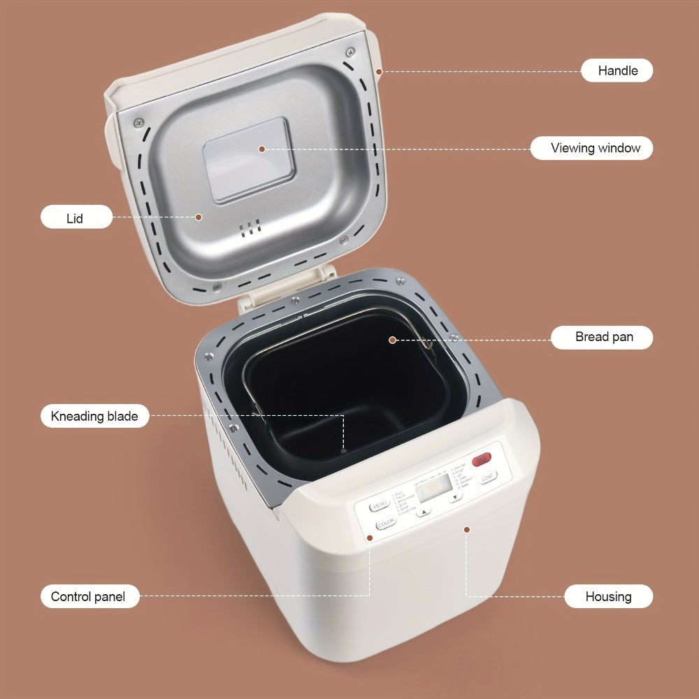 Bread Machine 12-in-1 Bread Maker with Gluten-Free Setting, Nonstick Pan, 2 Loaf Sizes, 13H Delay Timer & 1H Keep