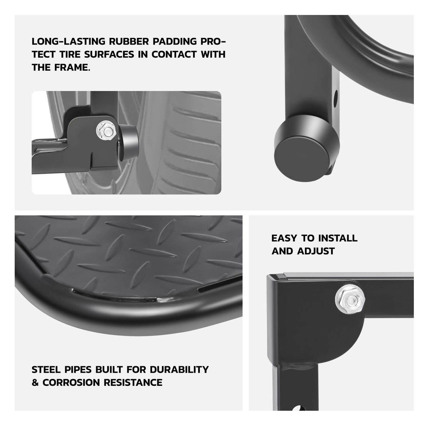 Folding Tire Step Heavy Duty 330 lbs Adjustable Universal Truck SUV RV – Fits 9–13" Tires 4 Height & Width Positions Slip-Resistant Rooftop