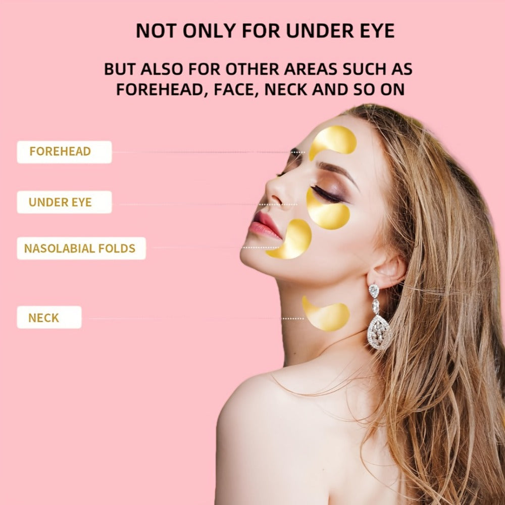Glitter Under-Eye Patch Set with Pink, Purple and Gold Crescent Pads in a 12-Pair Checkout Pack