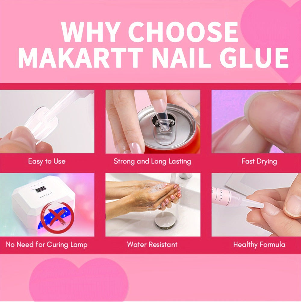 Acrylic Nail Glue Set 14 Pcs No Lamp Quick Dry Super Strong Bond – 12×2ml + 2×7ml Bulk Pack for Press On Nails, Fake Nails