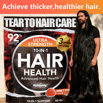 Biotin Gummies for Hair Growth with Collagen Complex Vitamin C & Ginger, 90 Chewable Gummies for Thicker Fuller Hair