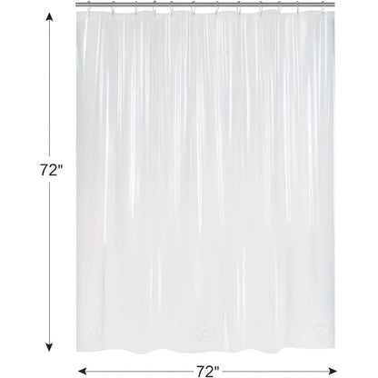 Clear Shower Curtain PEVA 8G Rust Proof Grommets 72x72 Inch – Premium Transparent Waterproof Modern Bathroom Curtain | Single or Set 2 |