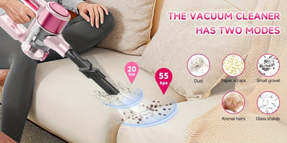Cordless Vacuum Cleaner 55KPa 8-in-1 Stick Vacuum with LED Light 180° Swivel Wireless for Entryways, Bedrooms and Living Spaces