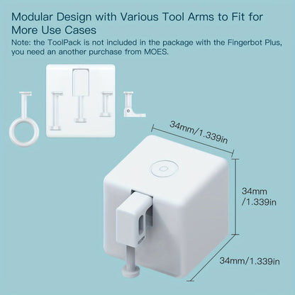 MOES Fingerbot Plus Smart Button Pusher Robot 2-Pack, Wireless Touch Control, Works with Alexa, Google Home & Smart Life App