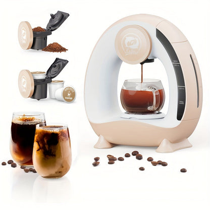 Single Serve Coffee Maker 2-in-1 K-Cup Compatible and Coffee Grounds - Mini Drip Coffee for Entryways, Bedrooms and Living Spaces