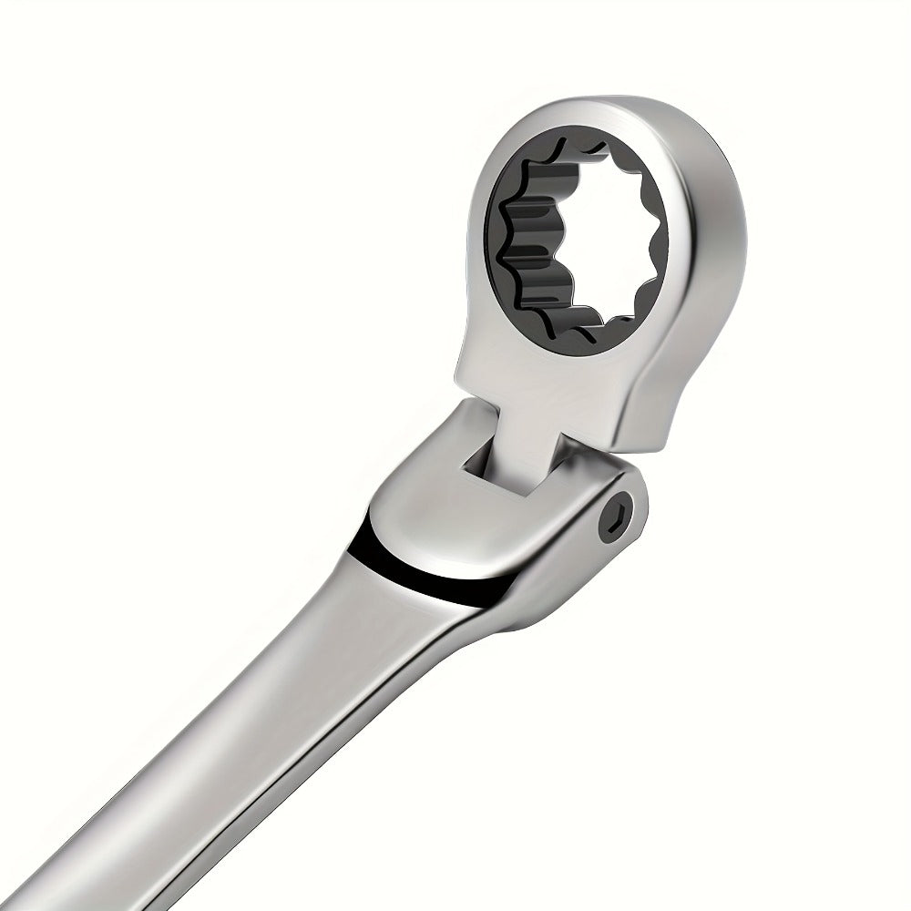 Ratchet Wrench Set 5pcs Flexible Head 6-10mm Metric Chrome Vanadium Steel 72-Tooth Combination Wrench for Home, Garage and DIY Projects