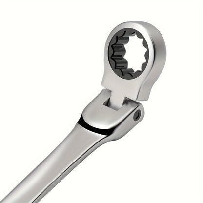 Ratchet Wrench Set 5pcs Flexible Head 6-10mm Metric Chrome Vanadium Steel 72-Tooth Combination Wrench for Home, Garage and DIY Projects