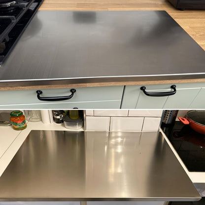 Cutting Boards for Kitchen, Stainless Steel Cutting Board Extra Large 27.5"×19.7" Double-Sided 304 Steel Board for Home & Commercial Kitchen