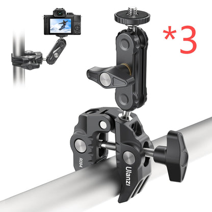 ULANZI Super Clamp 360° Ballhead Magic Arm Double Ball Head Camera Mount with 1/4"-20 & 3/8"-16 Thread for Canon Nikon DSLR