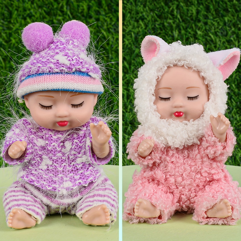 Mini Plush Dolls Set 8 Pack 4 Inch, Stuffed Toy Figures with Colorful Plush Outfits & Hats