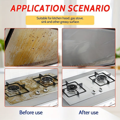 Calcium Carbonate Metal Cleaner Spray – Oil Stain Remover for Stove Oven Cooktop, Polish & Restoration Formula with Sponge