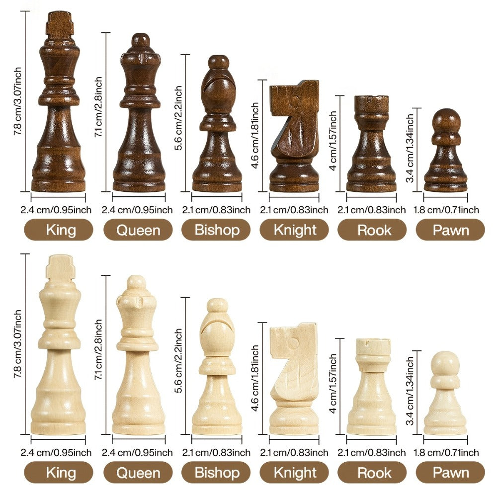 Magnetic Wooden Chess Set 15 Inch – Folding Portable Chessboard with Handmade Pieces, Tournament & Travel Chess Game for Adults Kids