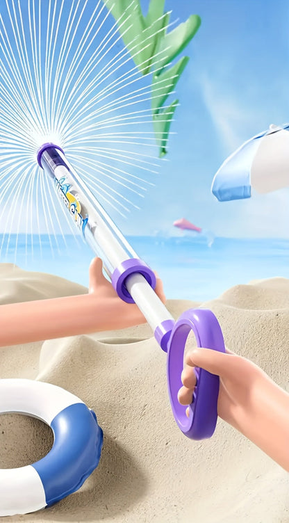 Firework-Shape Manual Water Blaster Set with Three or Six Pull-Push Wands in Blue, Purple and Pink
