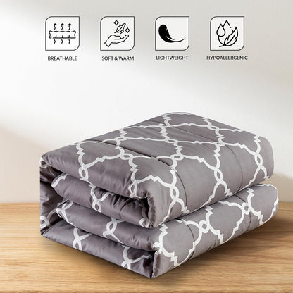 5-Piece Comforter Set, Down Alternative Reversible Quilted Bedding with Bed Skirt & Pillow Shams