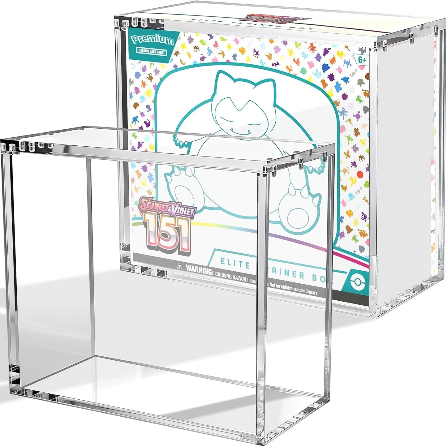 Pokemon Acrylic Display Case for ETB & Booster Bundle with the Listed Color, Size or Set Options for Everyday Use