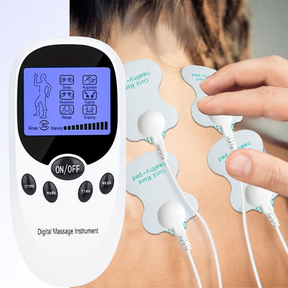 TENS EMS Dual Channel Stimulator Massager, 8 Electrodes for Back, Shoulder & Knee Pain, Recovery
