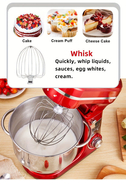 Stand Mixer 1200W 6L Stainless Steel Bowl - Kitchen Food Stand Mixer with Dough Hook, Whisk & Beater