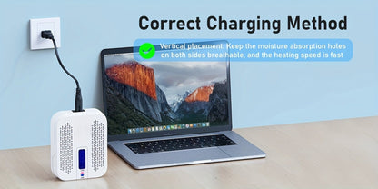 Mini Rechargeable Dehumidifier, Portable Silica Gel Moisture Absorber for Closet, Bathroom, Car, Wardrobe & Bookcase