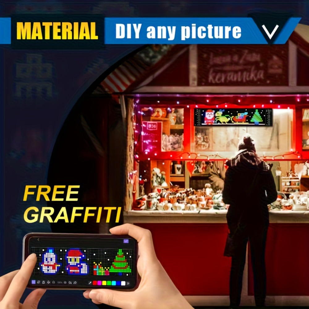 LED Scrolling Sign App Controlled Flexible LED Matrix Display Panel Programmable Animated for Entryways, Bedrooms and Living Spaces